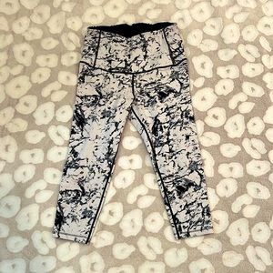 High Waisted, Control Top Marble Print Leggings